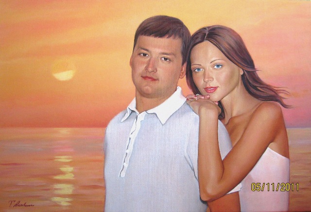 Портрет пмолодоженов.