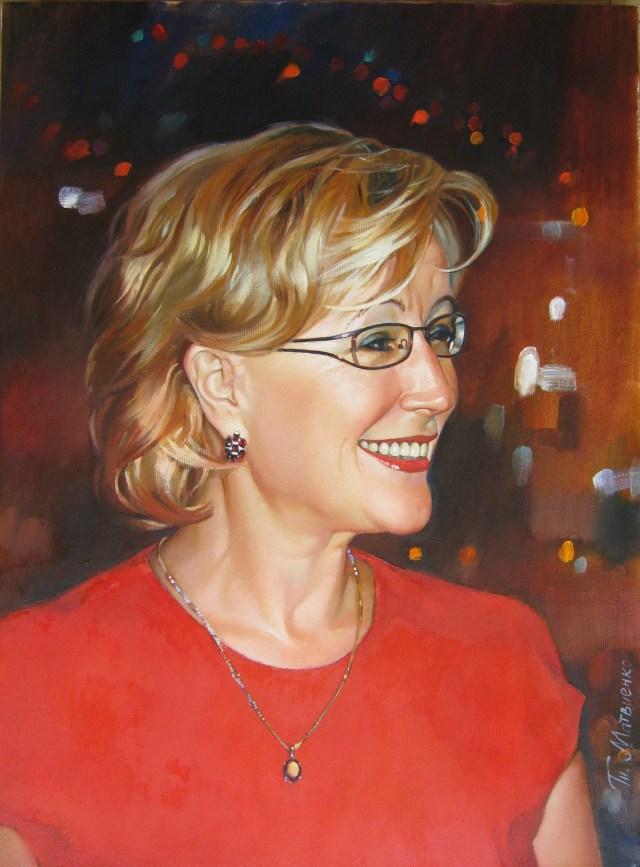 женщина в красном, портрет москвички